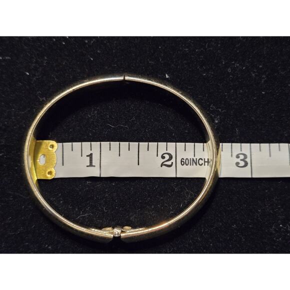 Vintage Whiting & Davis Co Mesh Bags Gold Hinged Bangle Bracelet - Picture 3 of 6